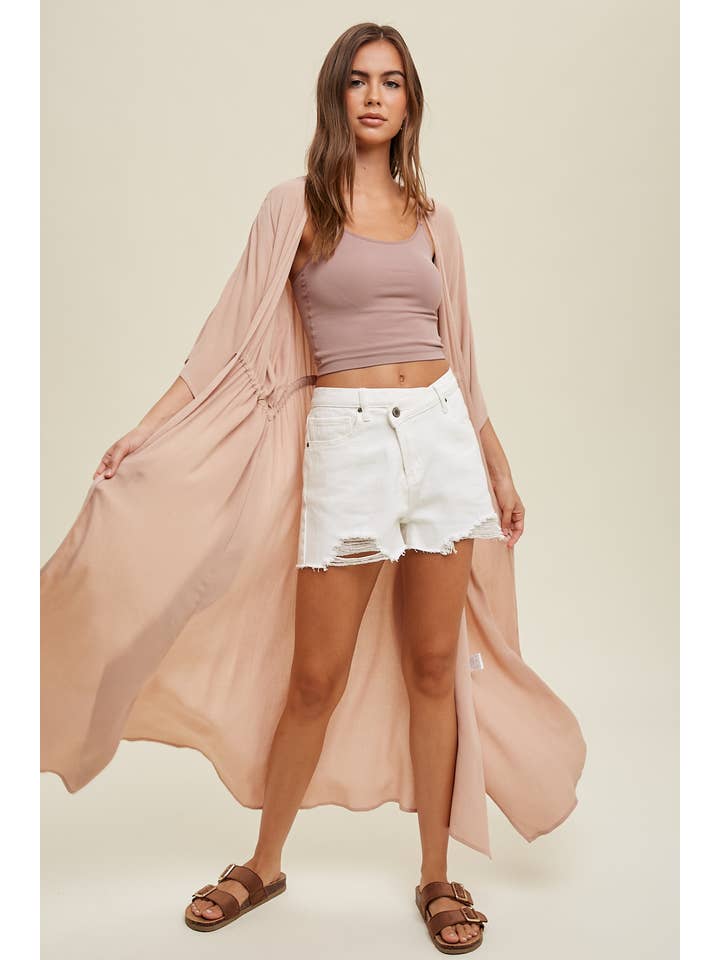 Wishlist Apparel - Wholesale Kimono - Women's - KIMONO COVER-UP WITH WAIST TIE / WL22-750011