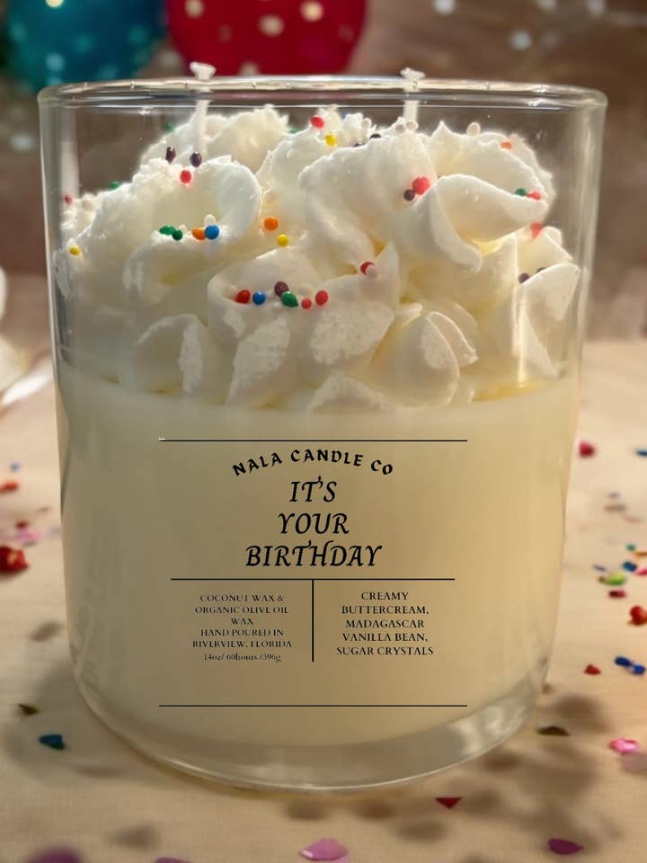 VELA DE 10oz É O TEU ANIVERSÁRIO por atacado de Nala Candle Co