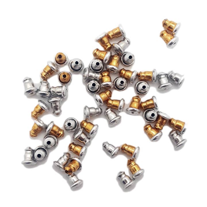 Mixed Metal Bullet Clutch Earring Backs 50pc Assortment for wholesale by Jewelry Made by Me