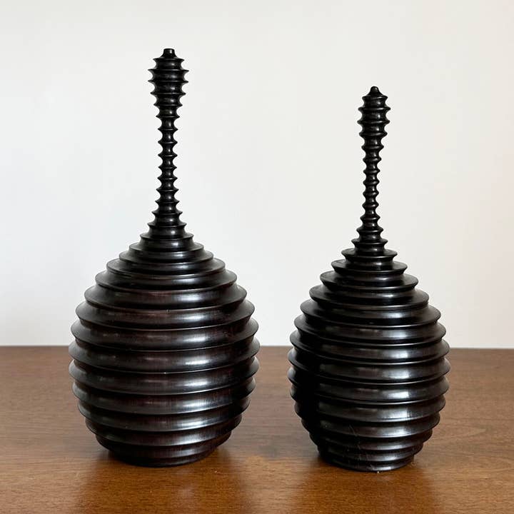 OUTPOST ORIGINAL - Wholesale Decorative Tabletop Object - Ebony Wood Vessel - Tembe Range2