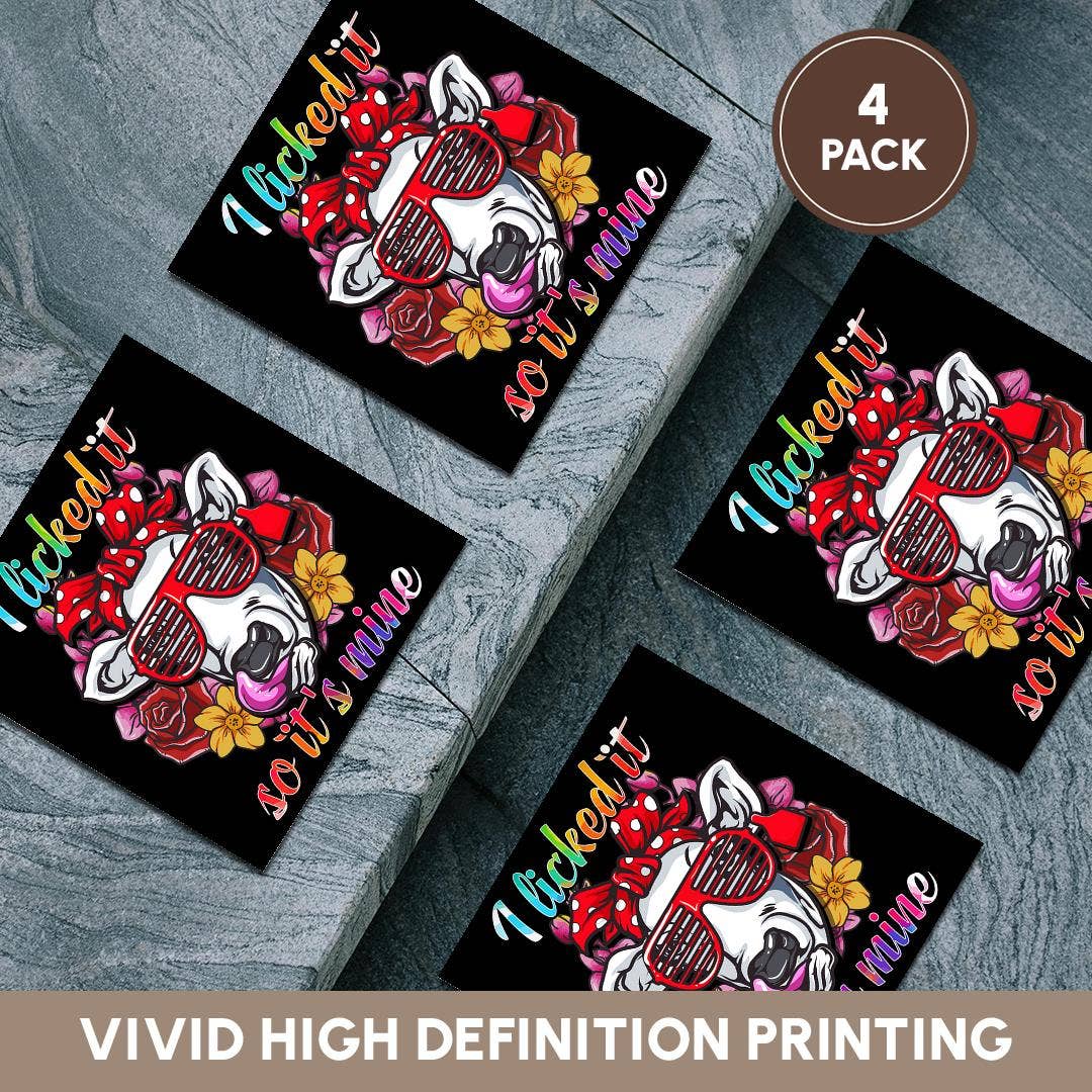 3dRose – wholesale Coasters – 3dRose, I Licked It so it is Mine with Hipster Cow Farmer Farming, Coaster5