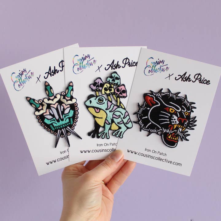 Cousins Collective - Wholesale Patch - Barbed Panther Tattoo Embroidered Patch2