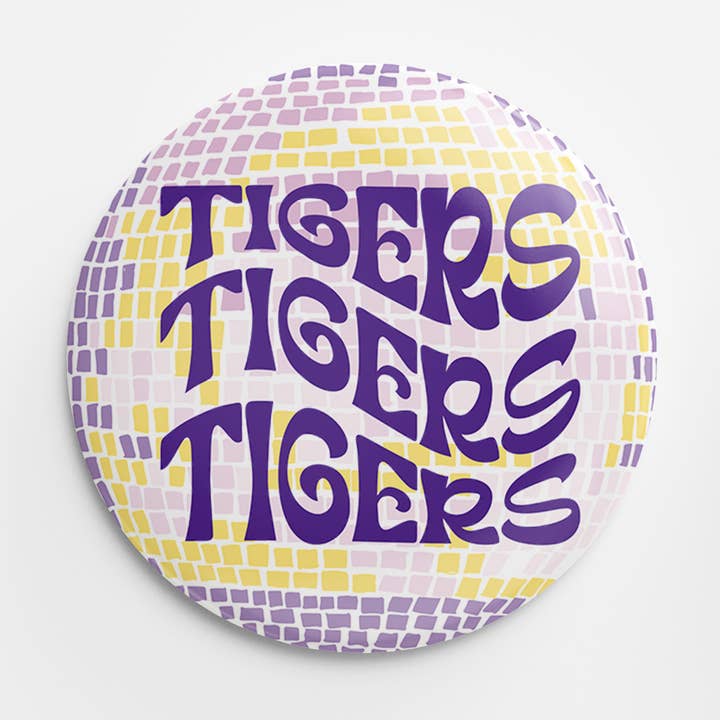 Botão Disco Tigers x3 (Amarelo & Roxo) por atacado de Thanks For Everything