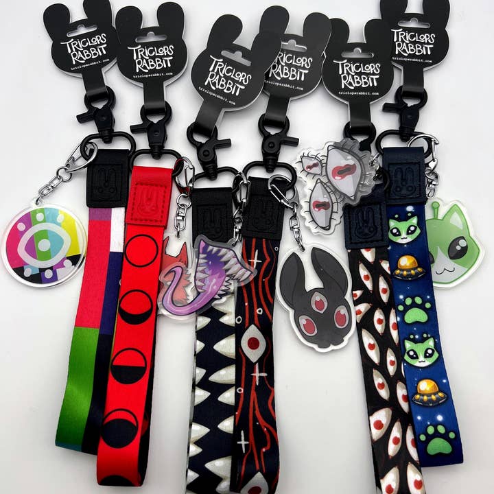 Neck and Wrist Lanyards with Keychain for wholesale by Triclops Rabbit