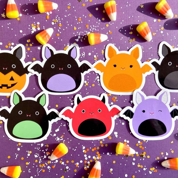 Halloween Bat Squishmallow Adesivos por atacado de Hollandaize Art
