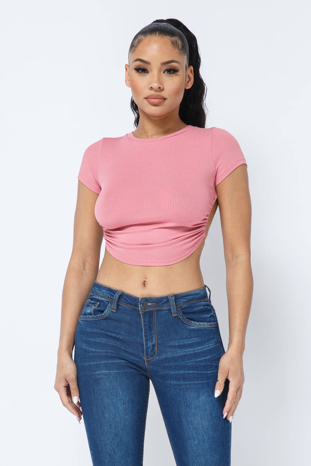 Julia by LoveJ - Wholesale Knit Top - Women's - Rib Open Back String Tie Crop Top15