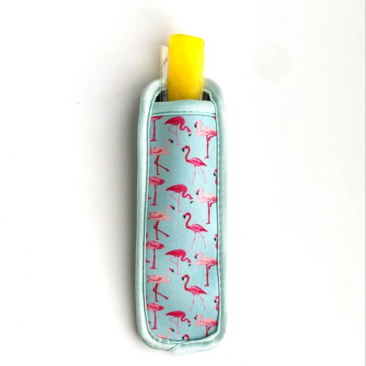 iconic mi - Wholesale Drink Huggers & Koozies - Neoprene Popsicle Holder Pink Flamingo Freezie Koozie