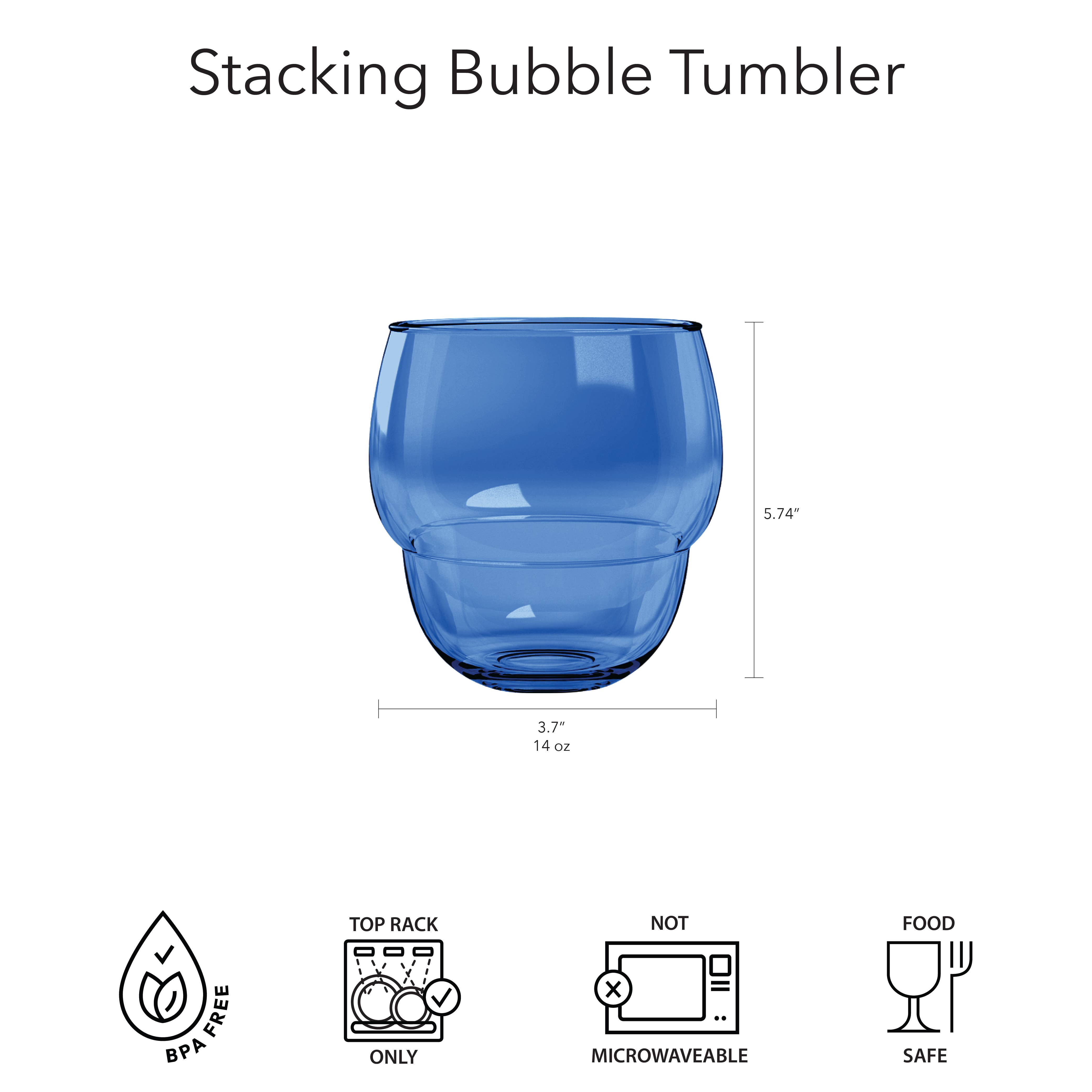 Stacking Bubble Tumbler, Cobalt Blue, 14 oz. 50% off for wholesale on Faire1