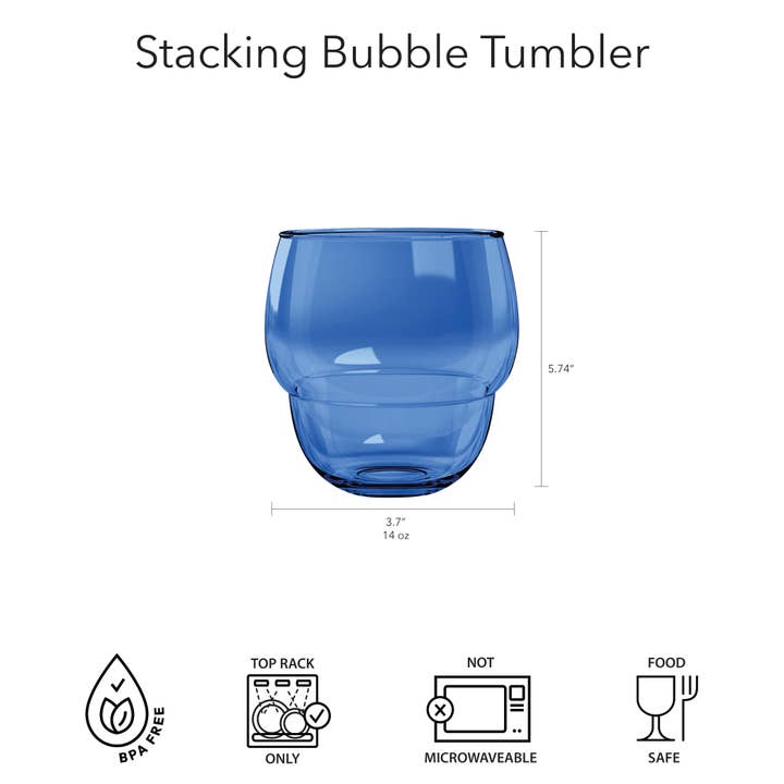 Stacking Bubble Tumbler, Cobalt Blue, 14 oz. 50% off for wholesale on Faire1