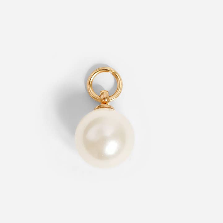 WJW - Wholesale Individual Charm/Pendant - 8mm Glass Pearl Charms