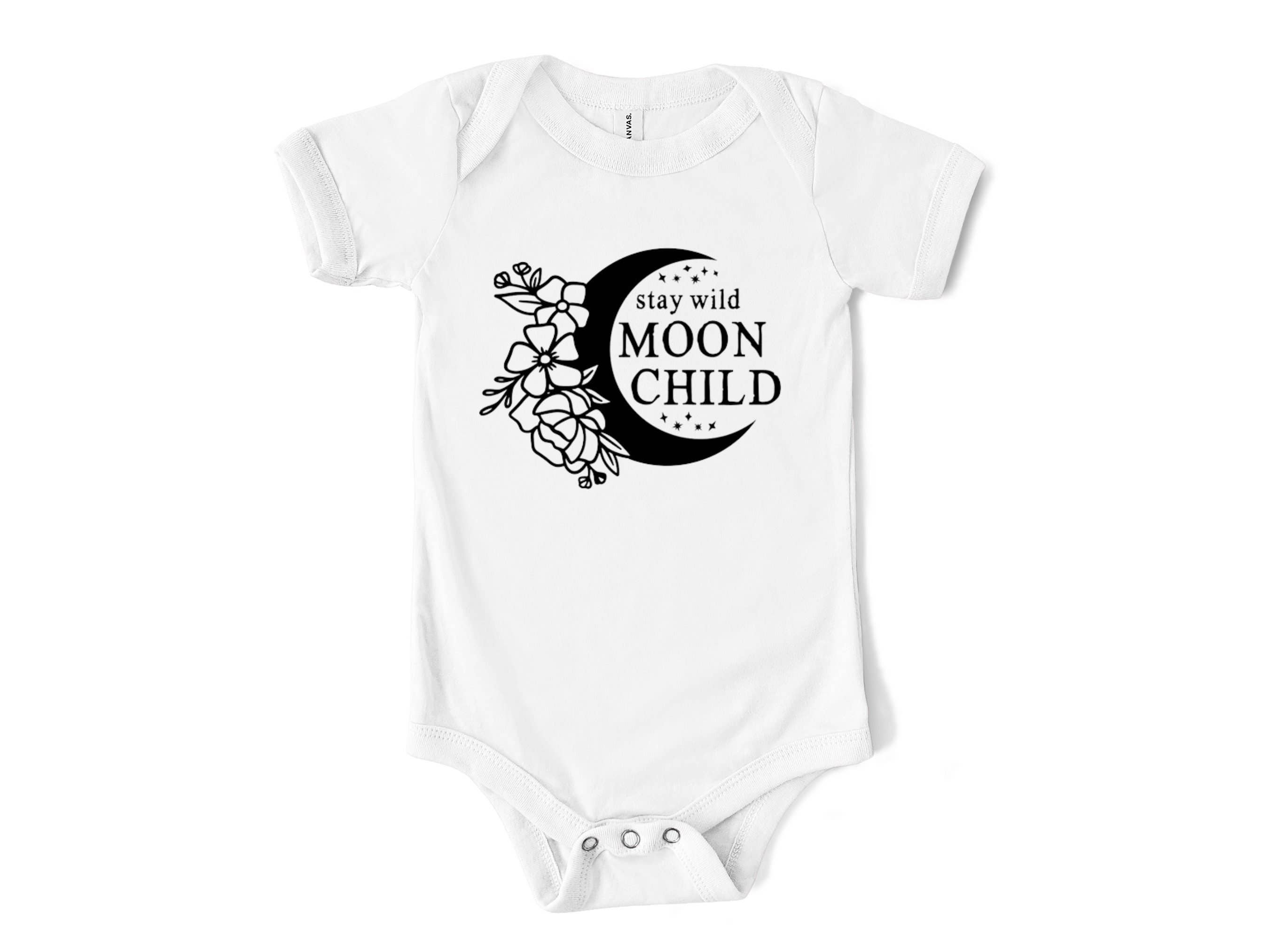 Milk Club Boutique - Wholesale Screen Printed T-Shirt - Kids - Stay Wild Moon Baby Bodysuit, Boho Toddler T-Shirt0