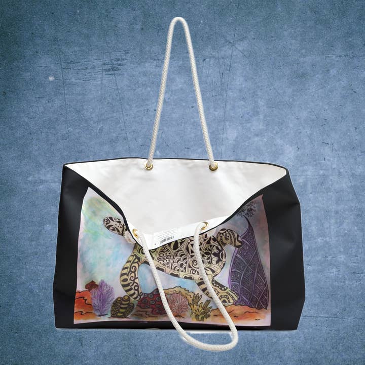 Zentangle Turtle Beach Bag (Keep Swimming Version) for wholesale by See Joy Creative