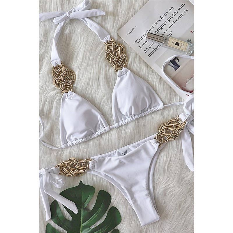 Paperdoll - Wholesale Two Piece Swimsuit - Women's - Bikini Solid Color Split Swimsuit 3