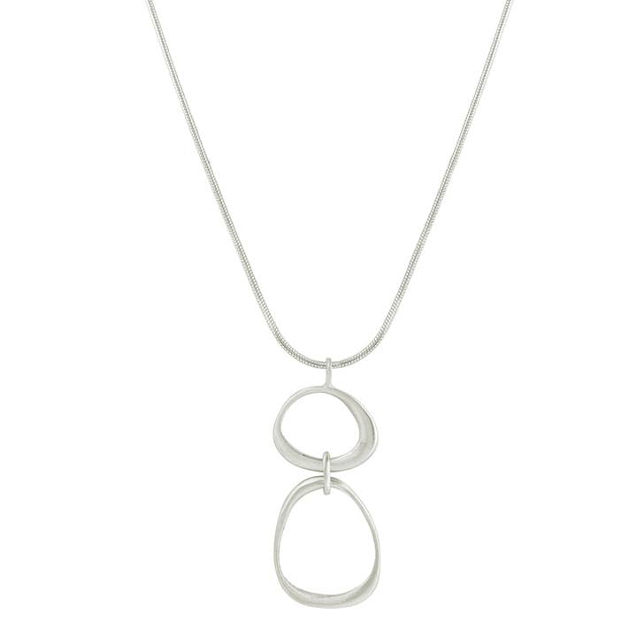large and small organic circles necklace for wholesale by Philippa Roberts