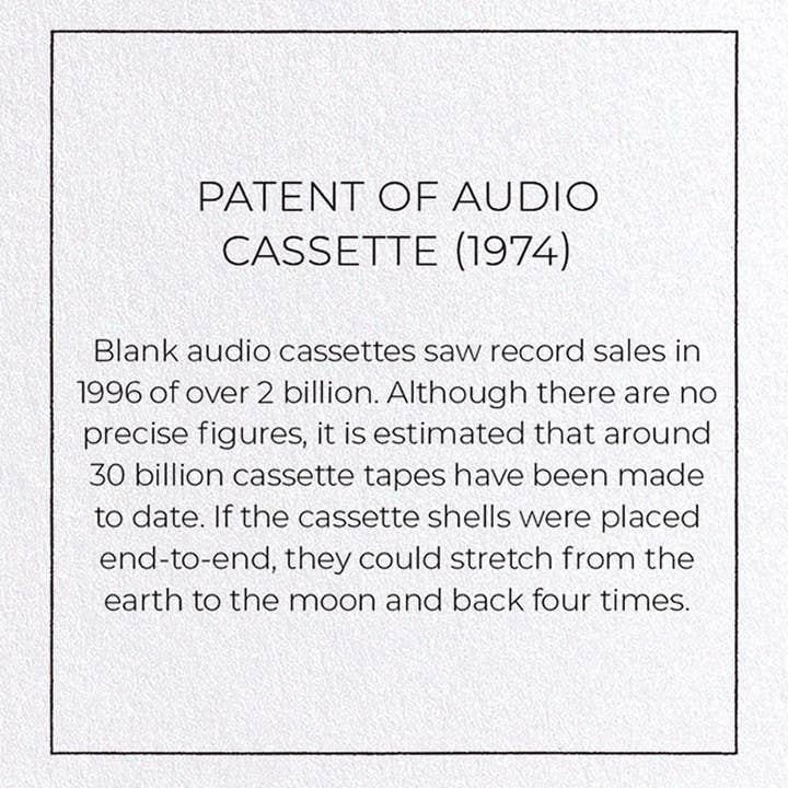 Ezen Trade – wholesale Everyday greeting card – PATENT OF AUDIO CASSETTE (1974): Greeting Card3