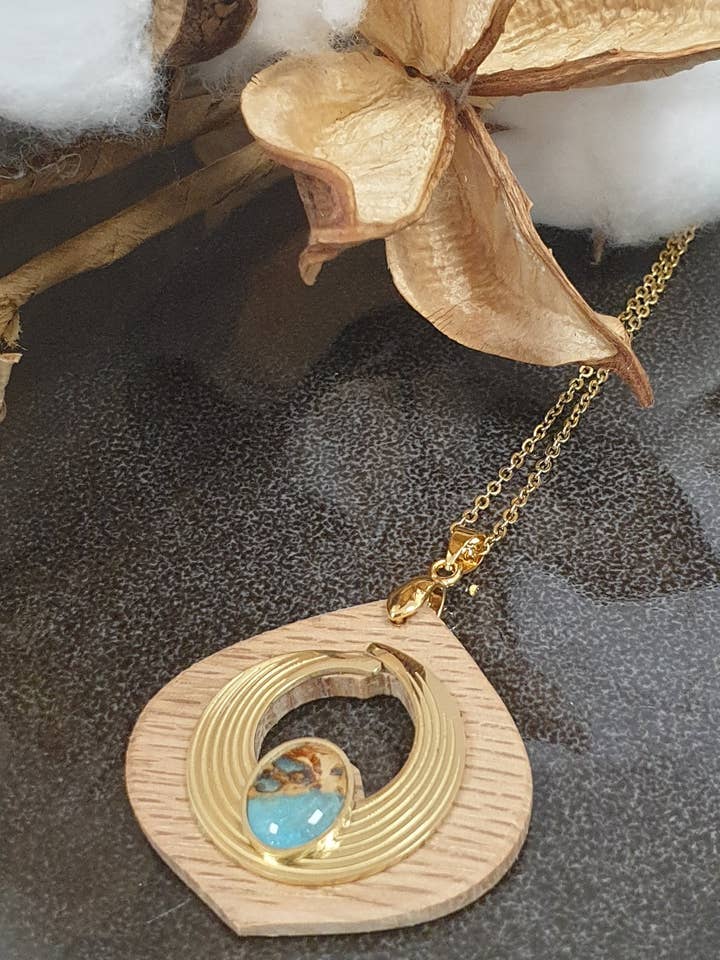 Blå spiral halsband för wholesale av L'Ecrin Vert