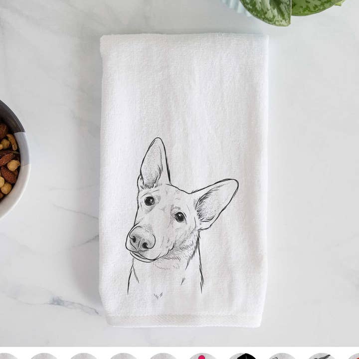 Elsa the German Shepherd Hand Towel for wholesale by Inkopious