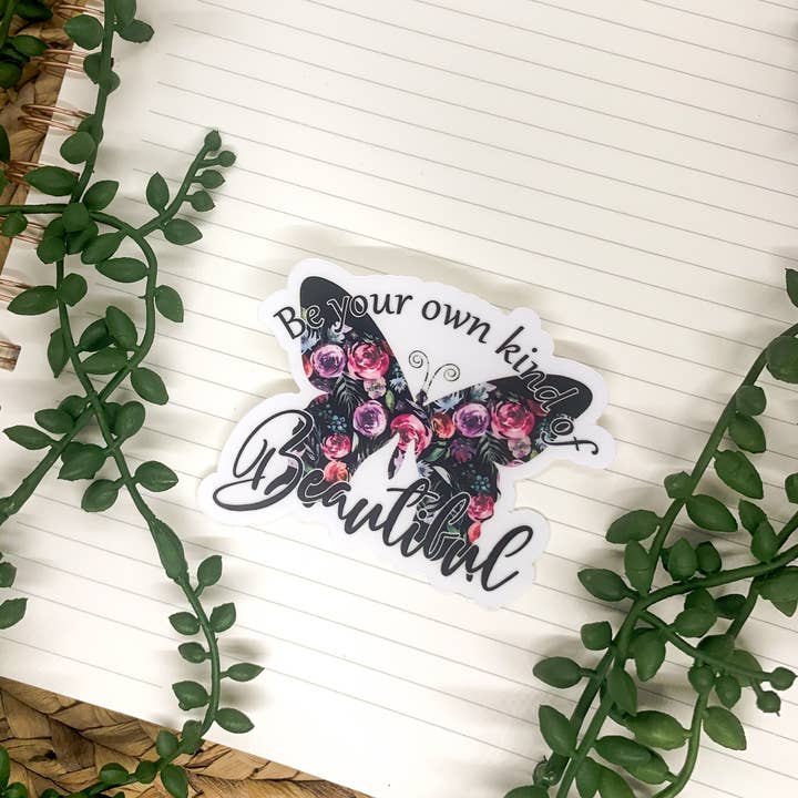 Savannah and James Co - Wholesale Sticker - Be Your Own Kind Of Beautiful Clear, Vinyl Sticker, 3x3 in.