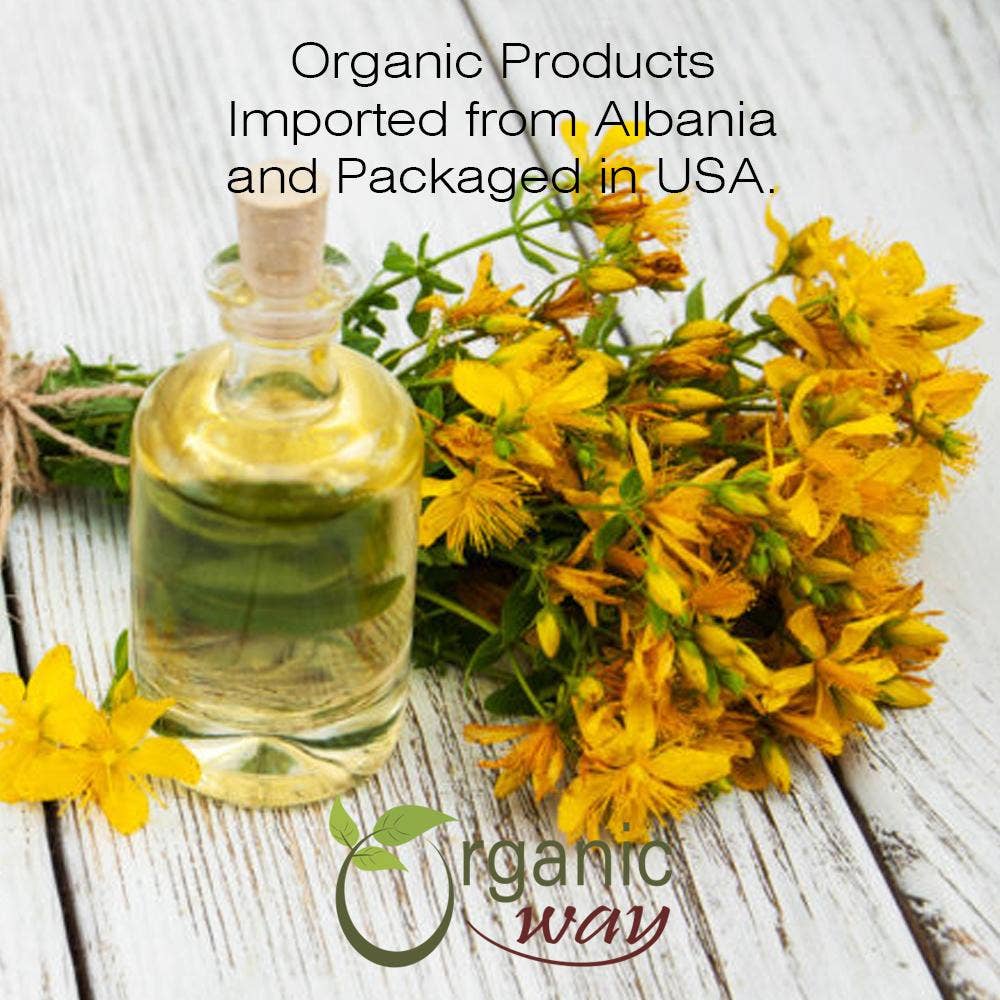 Organic Way LLC - Wholesale Herbs - St. John's Wort Whole (Hypericum perforatum) - Herbal Tea | European Wild-Harvest | Kosher & USDA Certified | Vegan, Non GMO & Gluten Free | Origin - Albania1