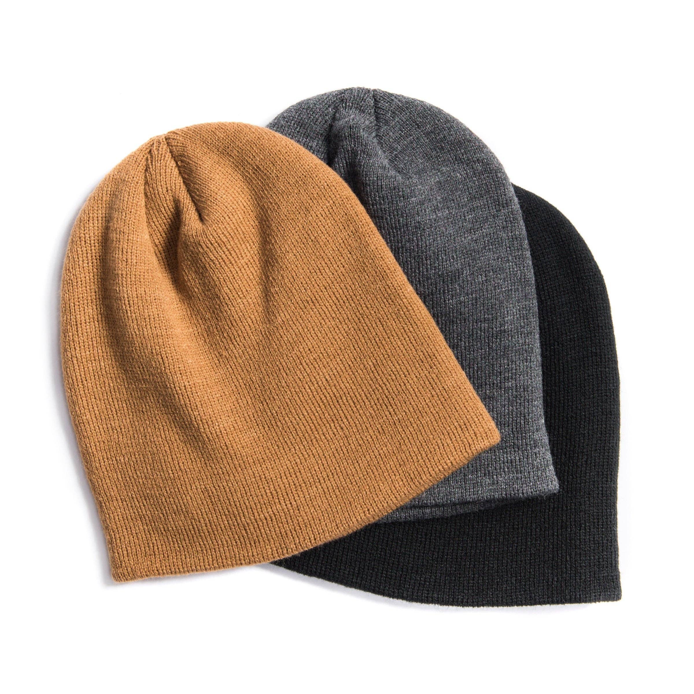 Grey Duck Brown Black Men's 3 Pack Beanie Set for wholesale on Faire1