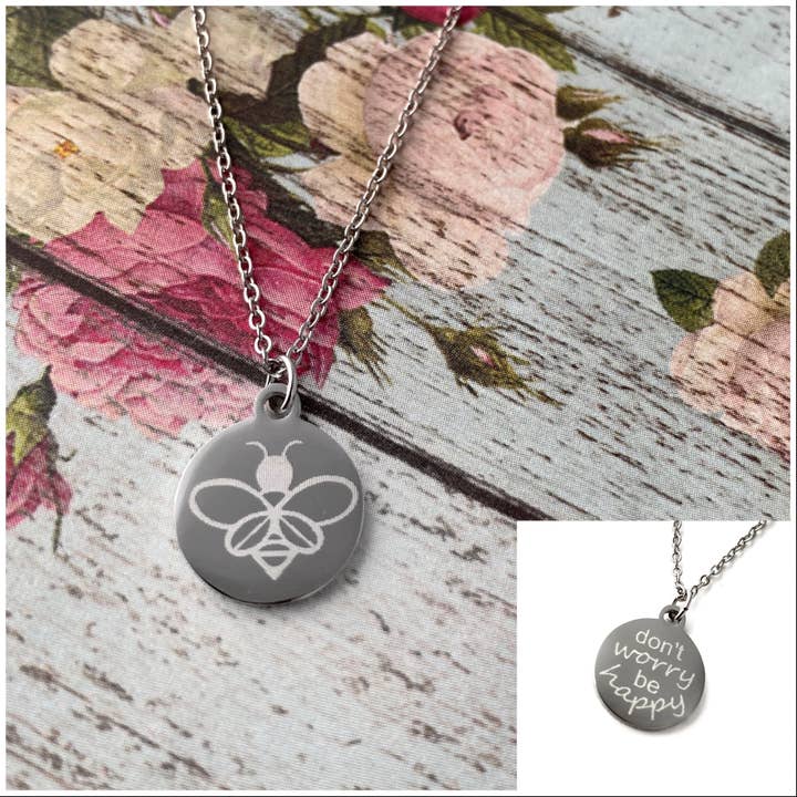 Do not worry be happy - Bee Necklace for wholesale by My Captured Journey