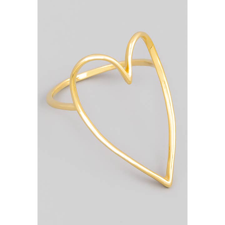 The Looks by Fame Accessories - Wholesale Cocktail/Statement Ring - Heart Cut Out Ring