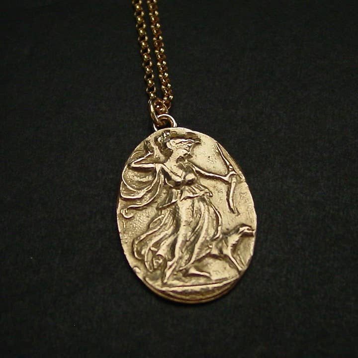 Vis a Vis Jewelry - Wholesale Pendant/Charm Necklace - Small Artemis Cameo Necklace - Diana the Huntress9