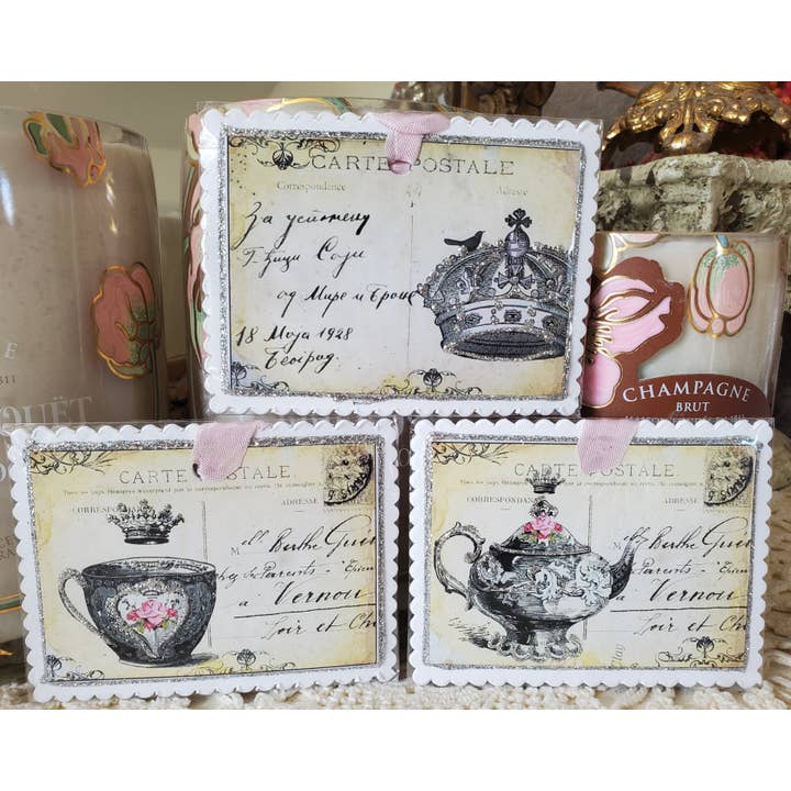 Little Heart Designs - Wholesale Gift Tag - Gift Tag Set of 6 Teacup, Teapot n Crown