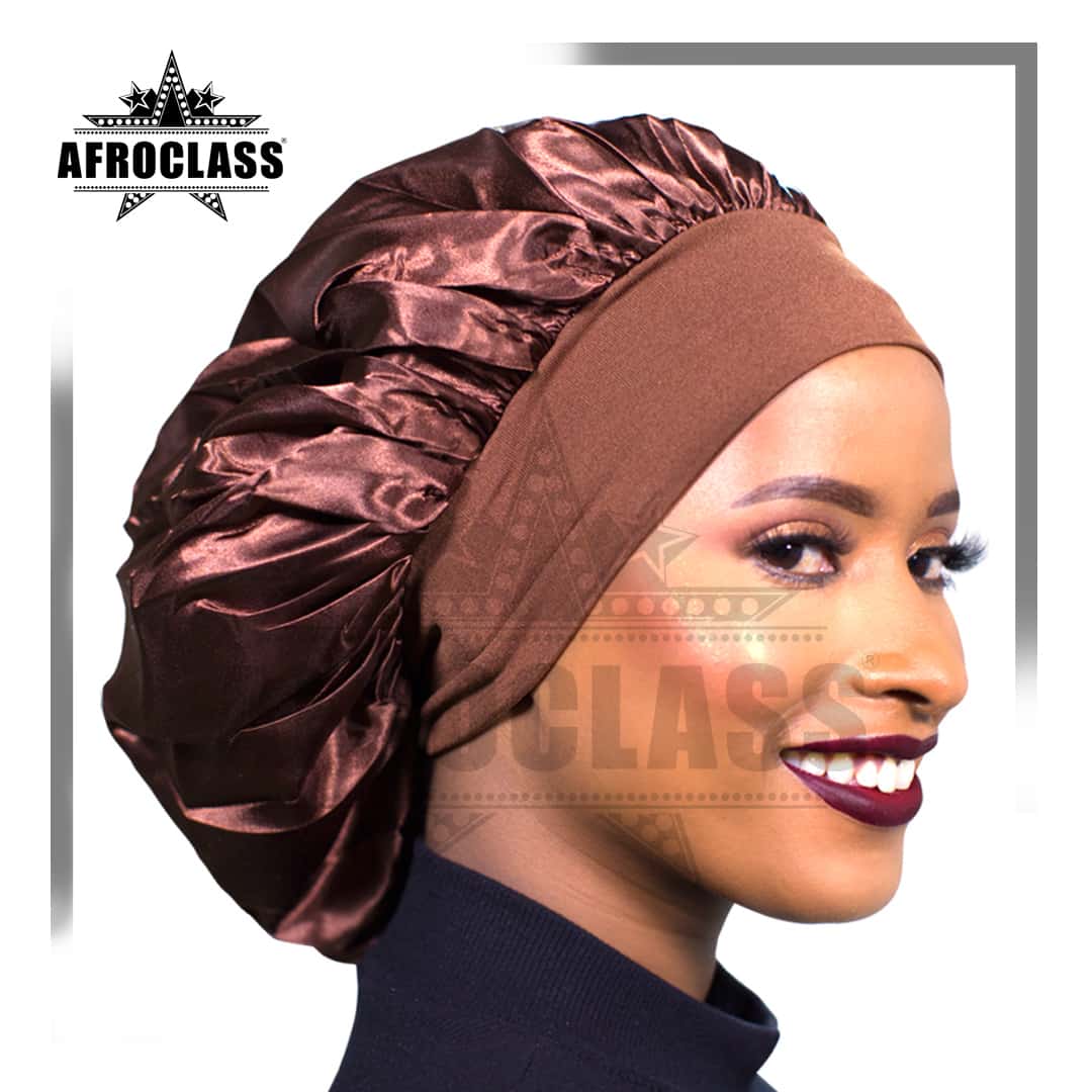 AFROCLASS – Großhandel Schlafhaube/Bonnet – Damen – Satin-Schlafhaube mit breitem Elastikband1