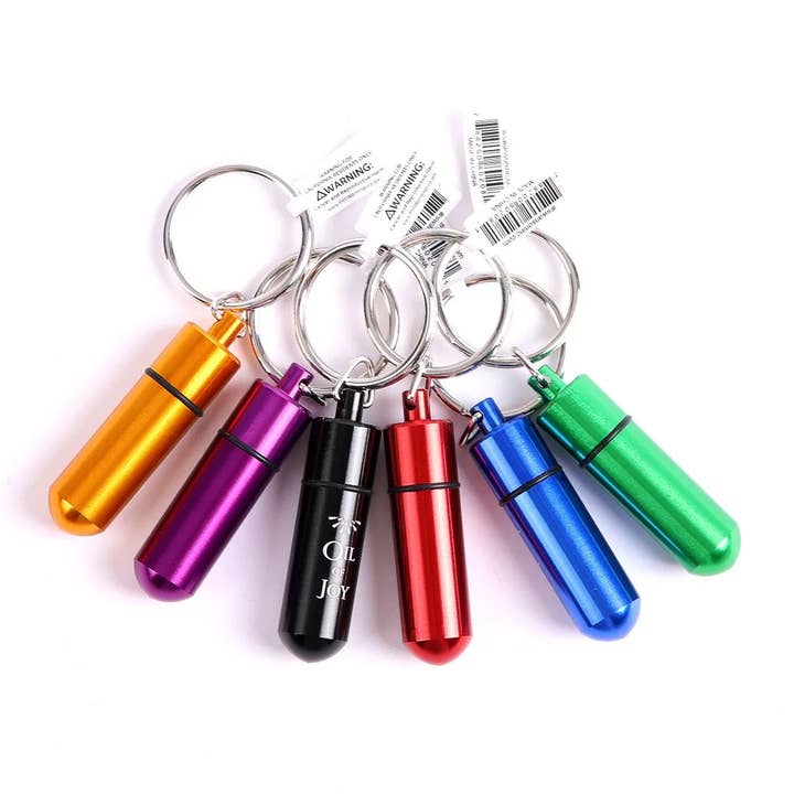 Swanson Christian Products - Wholesale Keychain - Unisex - Key Ring Oil Of Joy Vial - 2 Inch Small - Pack of 6