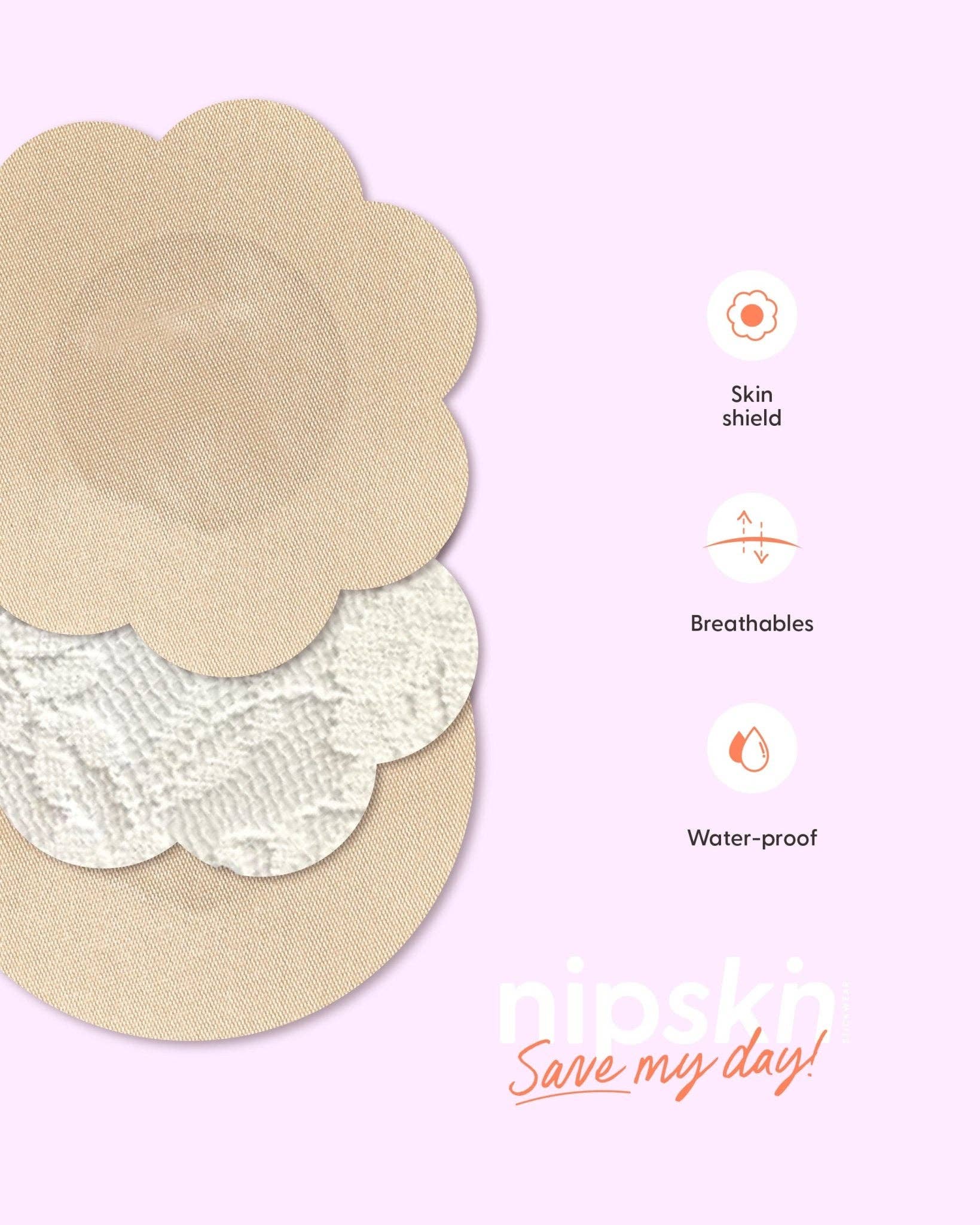 Nipskin Stickwear - Wholesale Nipple Pasties - Women's - Nipple Cover Stickers, Save My Day - Nipskin7