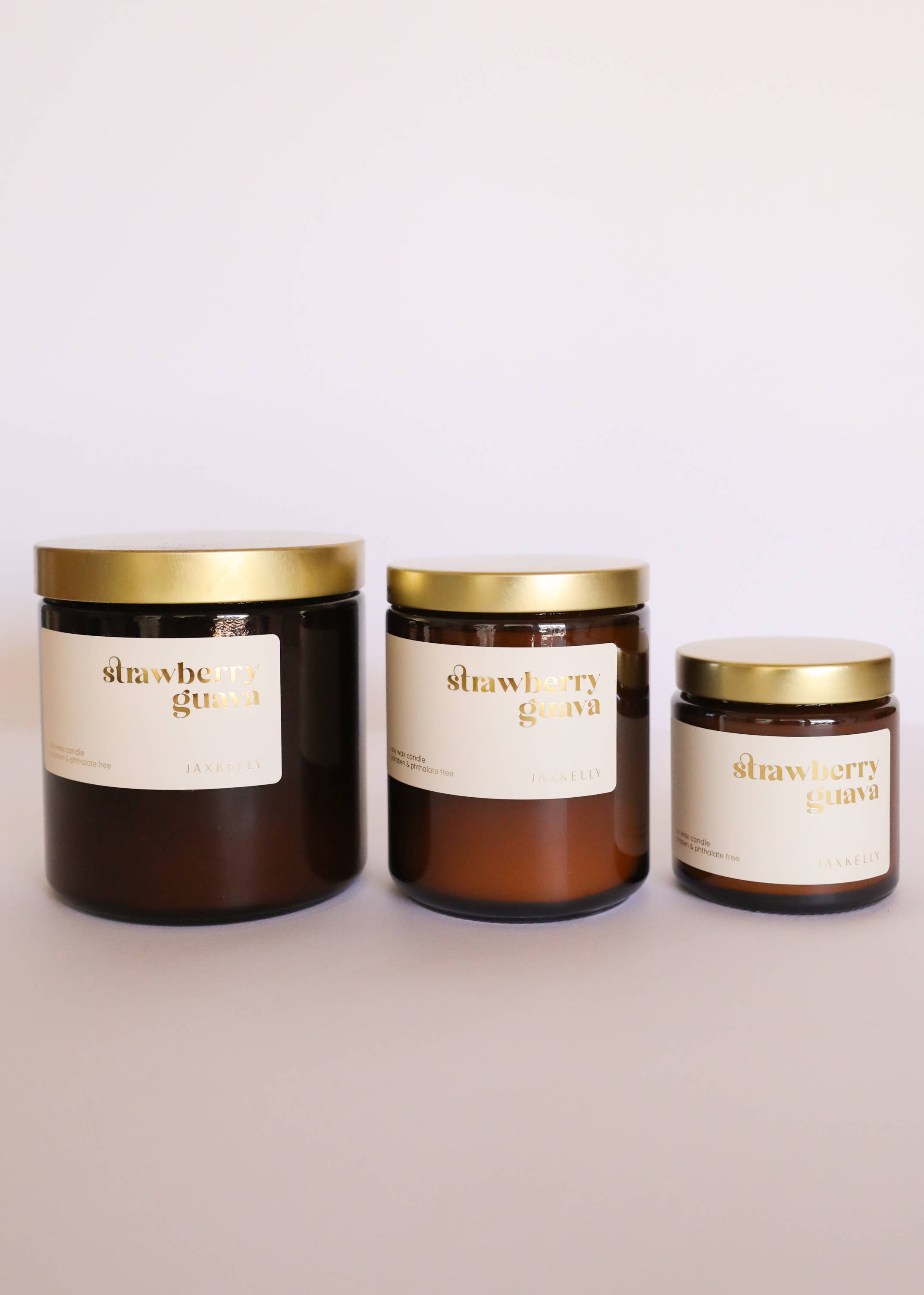 JaxKelly Candles - Wholesale Jar/Filled Candle - 9oz - Strawberry Guava Candles - Amber2