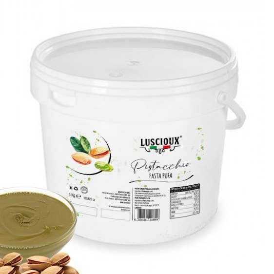 LUSCIOUX - OMNIA GROUP SRL - Wholesale Nuts - Pure Toasted Pistachio Paste 3 Kg Bucket0