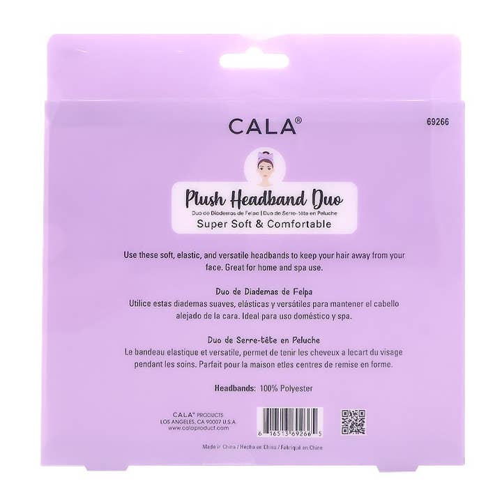 PINEAPPLE Beauty - Wholesale Spa Headband - CALA 69266 Lavender & Blue Tie Dye Headbands - 6 pcs
