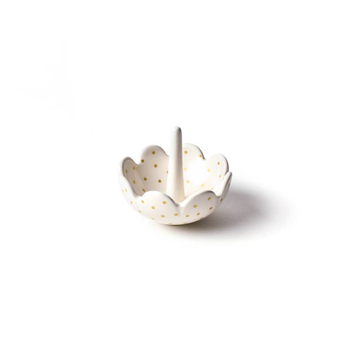 Gold Swiss Dot Scallop Ring Dish for wholesale by Coton Colors