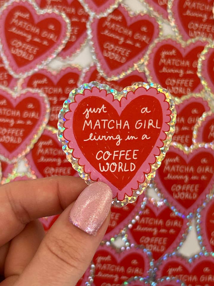 Matcha Heart Sticker for wholesale by Nany Craft Shop