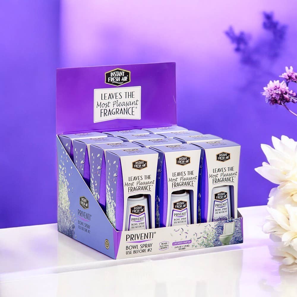 Instant Fresh Air - Wholesale Toilet Spray - Priventi Lavender Parfum 2.4 Oz., #2 Toilet Spray -Display5