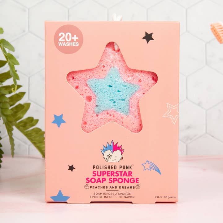 Superstar Soap Sponge in Peaches And Dreams for wholesale by Polished Punk