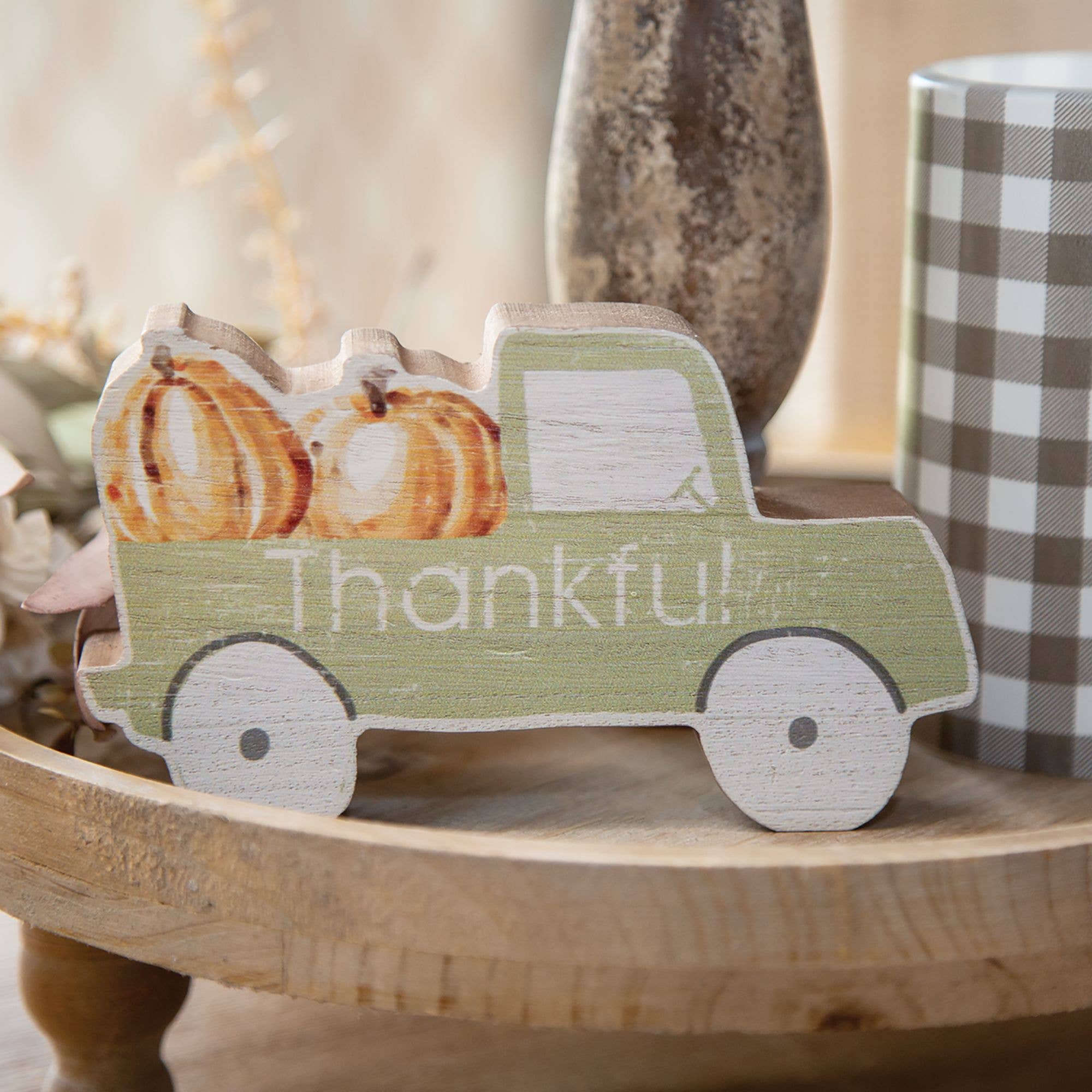 Col House Designs - Wholesale Decorative Tabletop Object - Thankful Pumpkin Truck Chunky Sitter1