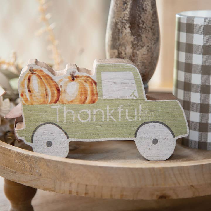 Col House Designs - Wholesale Decorative Tabletop Object - Thankful Pumpkin Truck Chunky Sitter1