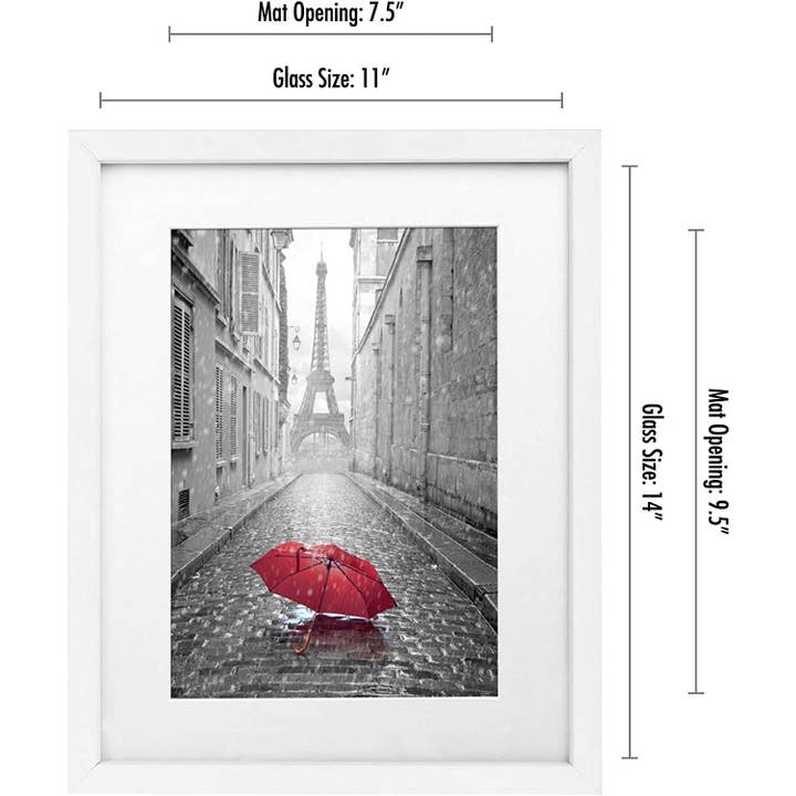 11x14 Picture Frame with Mat for 8x10, White for wholesale on Faire