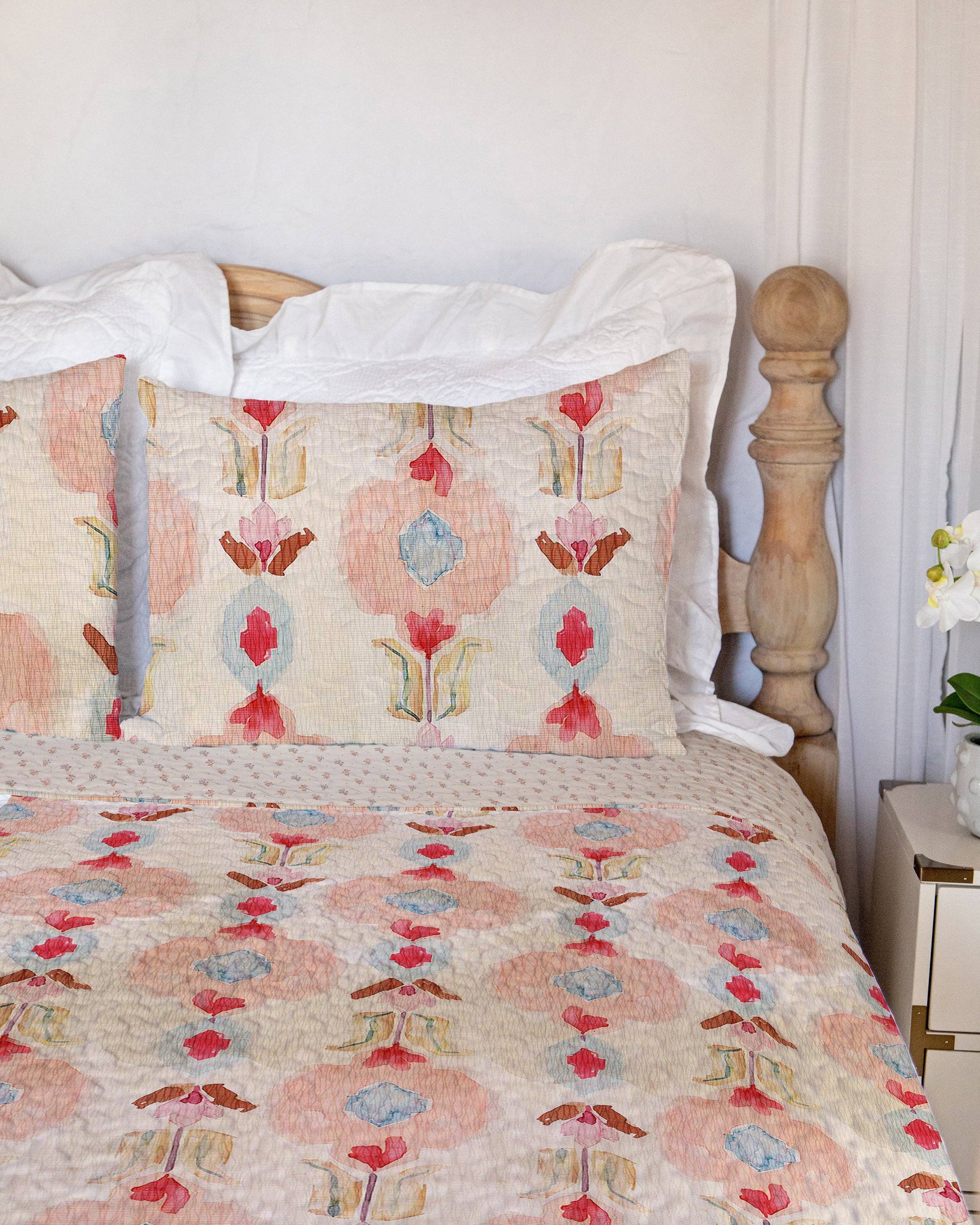 Ida Mae Home – Großhandel Bettdecke – Jules Pinkfarbene Steppdecke1