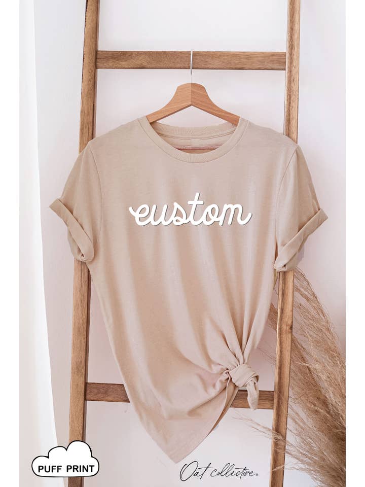 OAT COLLECTIVE - Wholesale Screen printed t-shirt – Women′s - CUSTOM PUFF Graphic T-shirt9