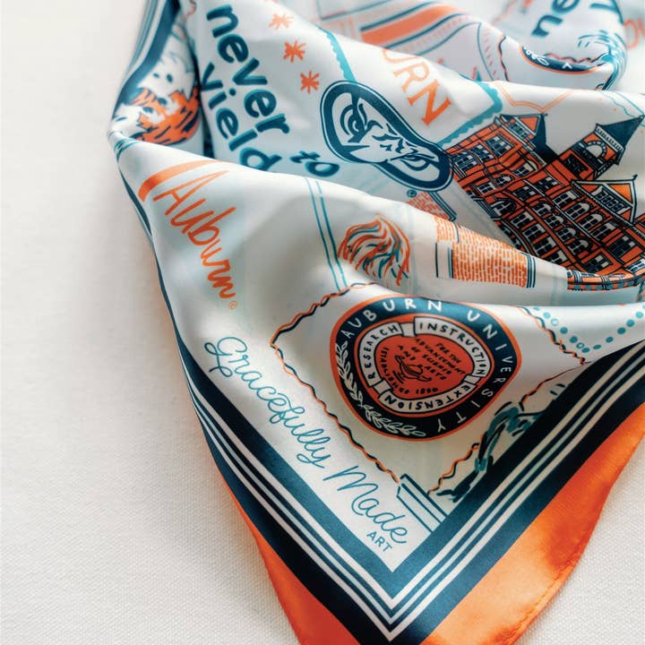 Gracefully Made Art - Wholesale Scarf - Women's - Auburn University Silk Scarf2
