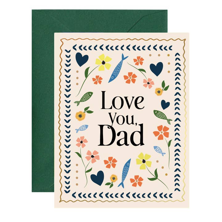 Ginger P. Designs - Wholesale Father's Day Card - Mosaic Dad Floral Father's Day Greeting Card