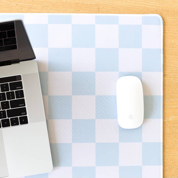 Blue Checker Desk Pad for wholesale by Elyse Breanne Design