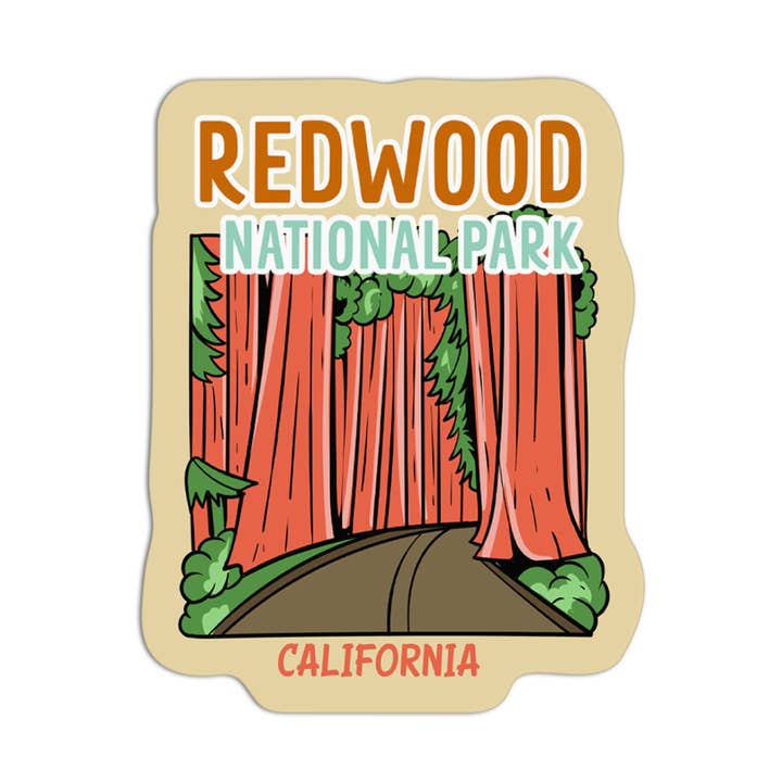 State Park CA Redwood National Park Vinyl Textured Sticker for wholesale by Girls Printing House
