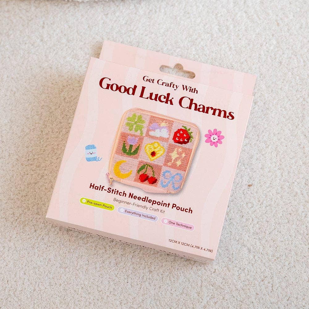 Craft Club – wholesale Embroidery/cross-stitch supplies – GOOD LUCK CHARMS - Needlepoint Pouch Kit9