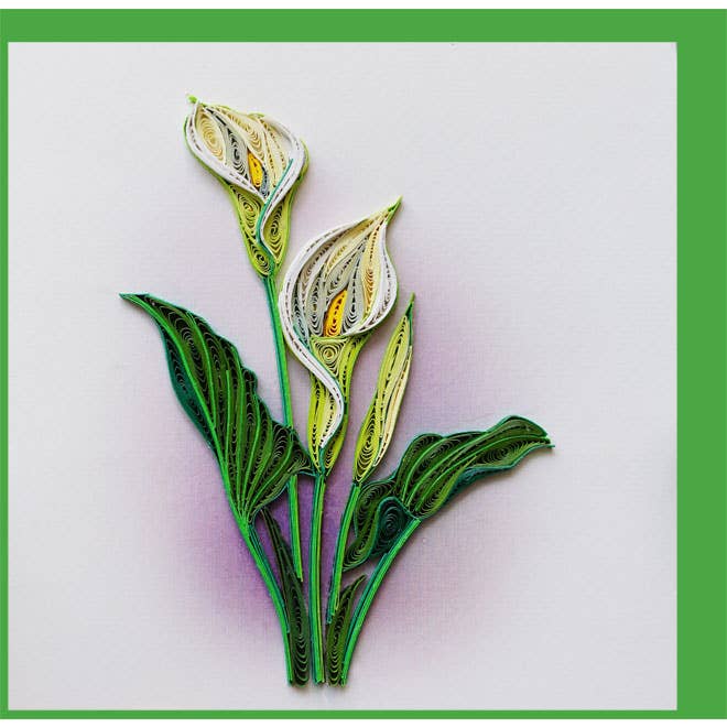 Callalily flower Quilling card, everyday card, greeting card FL-38 for wholesale by YoderDo Quilling Greeting Cards