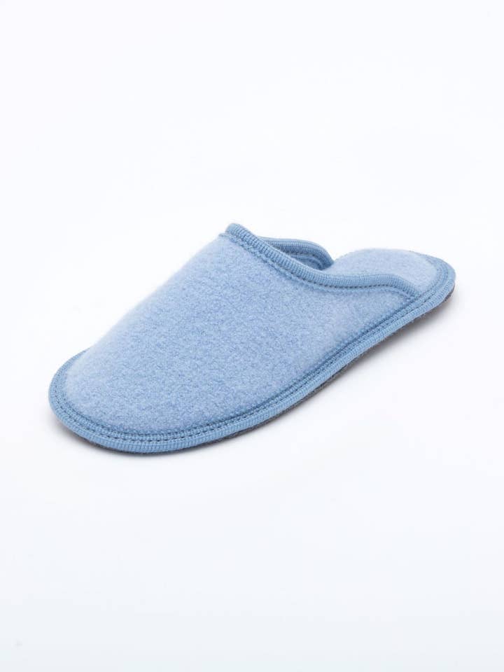 Women's Boiled Wool Stella Slipper Sky Blue for wholesale by Le Clare